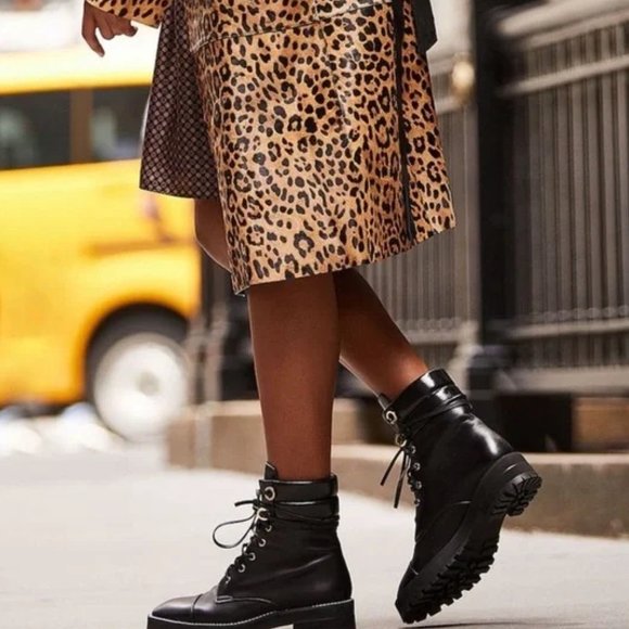Stuart Weitzman 'Lexy' Leather Combat Boots - Picture 7 of 9